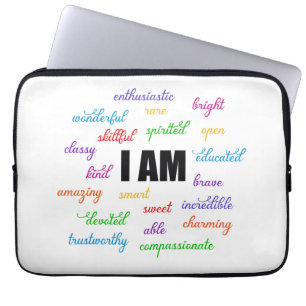Ik ben inspiratie, positief, religieus, Christelij Laptop Sleeve