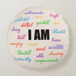 Ik ben inspiratie, positief, religieus, Christelij Rond Kussen