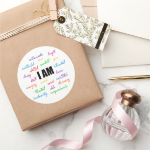 Ik ben inspiratie, positief, religieus, Christelij Ronde Sticker