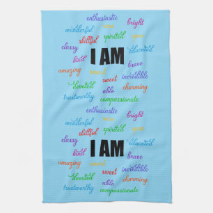 Ik ben inspiratie, positief, religieus, Christelij Theedoek