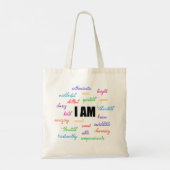 Ik ben inspiratie, positief, religieus, Christelij Tote Bag (Achterkant)