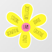 "Ik ben" Inspirerend Daisy Raamsticker (Vel)