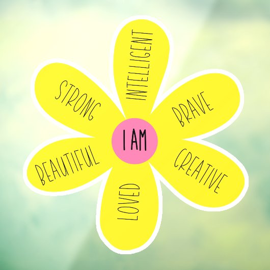 "Ik ben" Inspirerend Daisy Raamsticker (Vel 3)