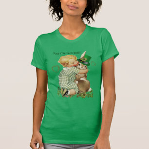 IK BEN IRISH/BABY, RABBIT MET LEPRECHAUN PET T-SHIRT