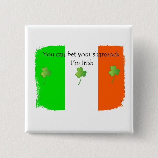 Ik ben IRISH-Button. Vierkante Button 5,1 Cm (Voorkant)