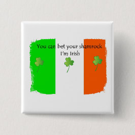 Ik ben IRISH-Button. Vierkante Button 5,1 Cm