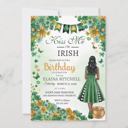 Ik ben Irish Girl Green Dress St. Patrick's I Kaart (Voorkant)