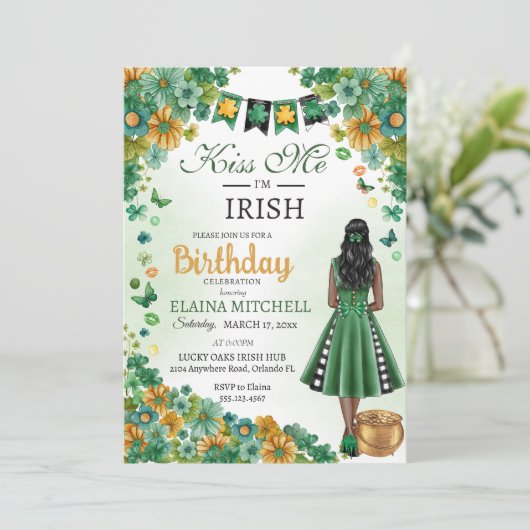 Ik ben Irish Girl Green Dress St. Patrick's I Kaart (Staand voorkant)