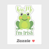 Ik ben Irish Green Frog St.Patrick's Day Sticker (Vel)