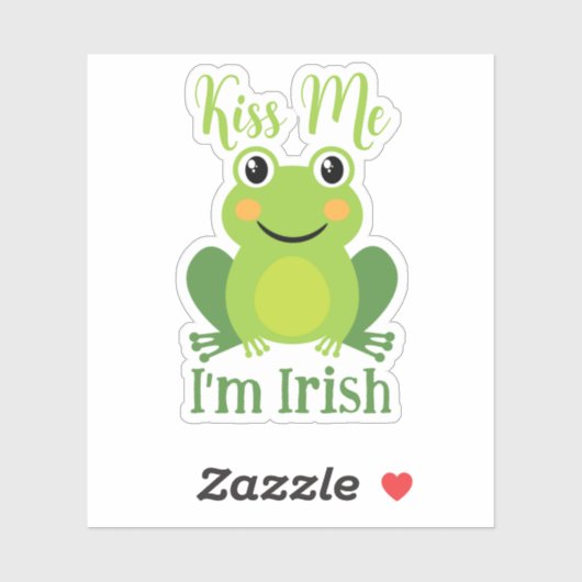 Ik ben Irish Green Frog St.Patrick's Day Sticker (Vel)