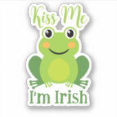 Ik ben Irish Green Frog St.Patrick's Day Sticker (Voorkant)