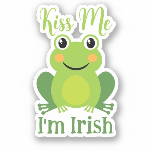 Ik ben Irish Green Frog St.Patrick's Day Sticker (Voorkant)