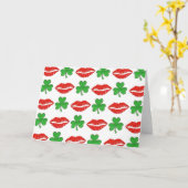 Ik ben Irish Lips Shamrock St. Patrick's Day Kaart (Gele Bloem)