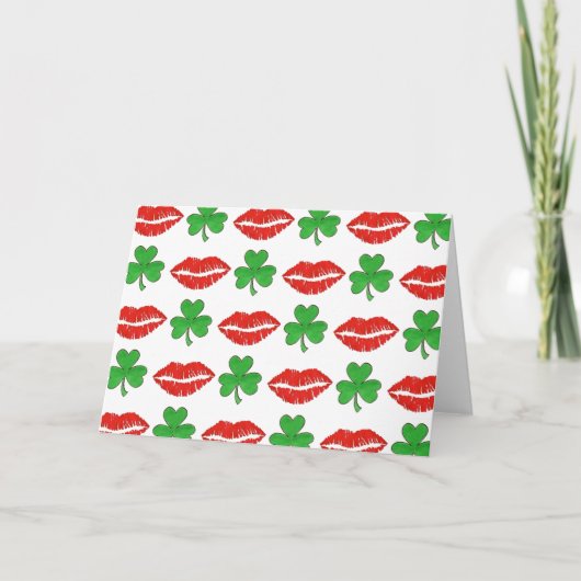 Ik ben Irish Lips Shamrock St. Patrick's Day Kaart (Voorkant)