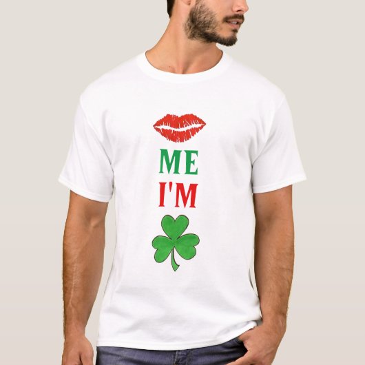 Ik ben Irish Lips Shamrock St. Patrick's Day T-shirt (Voorkant)