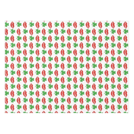 Ik ben Irish Lips Shamrock St. Patrick's Day Tafelkleed (Voorkant (Horizontaal))