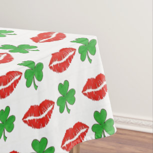 Ik ben Irish Lips Shamrock St. Patrick's Day Tafelkleed