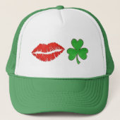Ik ben Irish Lips Shamrock St. Patrick's Day Trucker Pet (Voorkant)