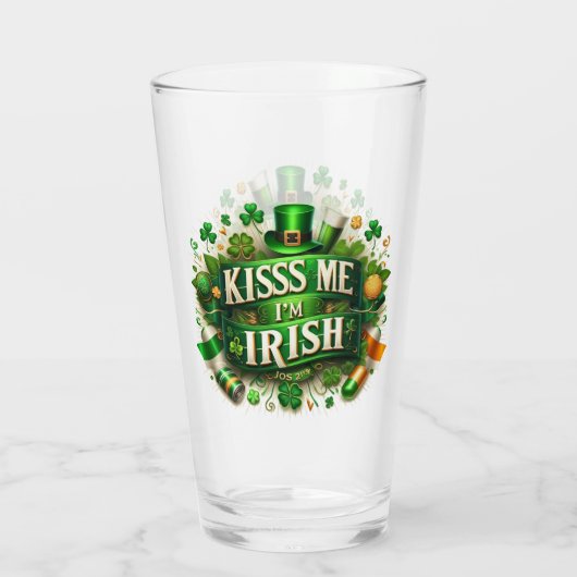 Ik ben Irish St Patrick's Day Glas (Achterkant)