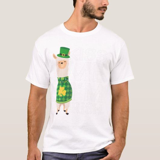 Ik ben Irish St Patrick's Day Llama T-shirt (Voorkant)