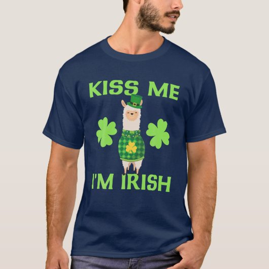 Ik ben Irish St Patrick's Day Llama T-shirt (Voorkant)