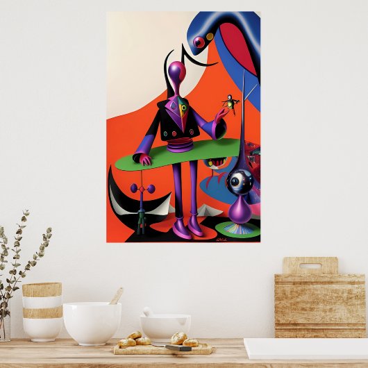 Ik ben ironisch Man Ken Gage Surrealisme Poster (Keuken)