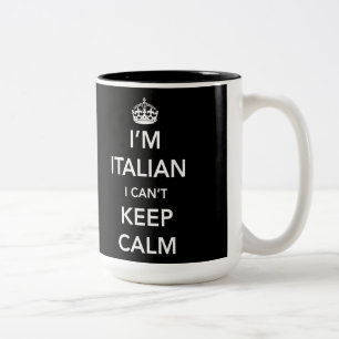 Ik ben Italiaan en ik kan geen kalm houden. Tweekleurige Koffiemok