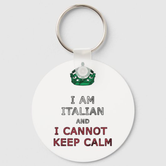 ik ben italiaans en ik wil niet kalm blijven sleutelhanger (Voorkant)