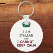 ik ben italiaans en ik wil niet kalm blijven sleutelhanger (Voorkant)