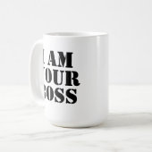 Ik ben je baas. Personaliseer Koffiemok (Voorkant links)