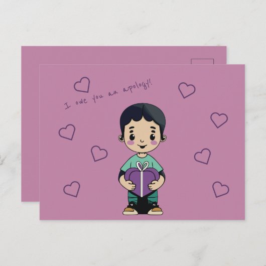 Ik ben je een excuus schuldig briefkaart (Voorkant / Achterkant)