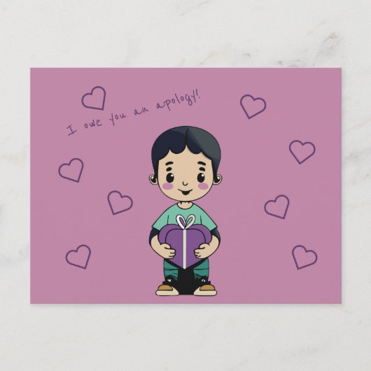 Ik ben je een excuus schuldig briefkaart (Voorkant)