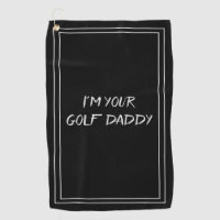 Ik ben je Golf papa Funny Black White Golf Towel