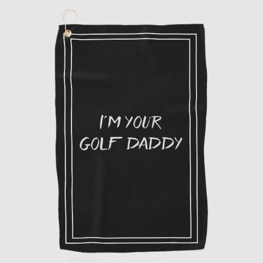 Ik ben je Golf papa Funny Black White Golf Towel Golfhanddoek (Voorkant)