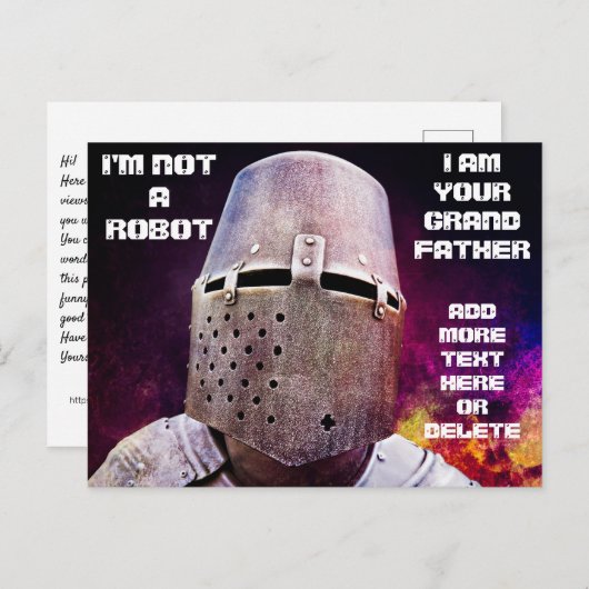 IK BEN JE GROOTVADER grappig aanpasbaar Briefkaart (Voorkant / Achterkant)