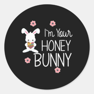 Ik ben je honing konijnenliefde ronde sticker