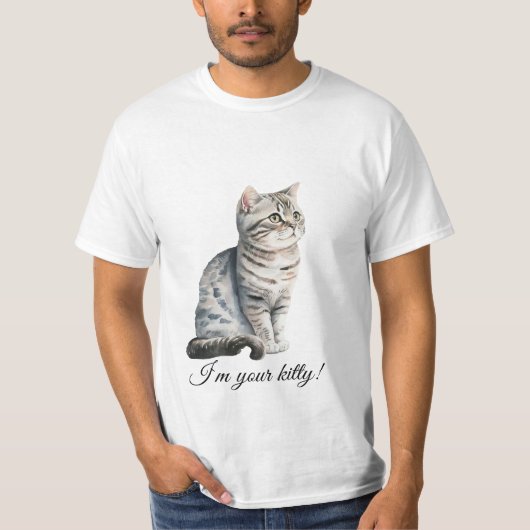 Ik ben je kat Cute Domestic kat. T-shirt (Voorkant)