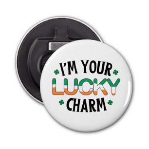 Ik ben je Lucky Charm St. Patrick's Day Button Flesopener