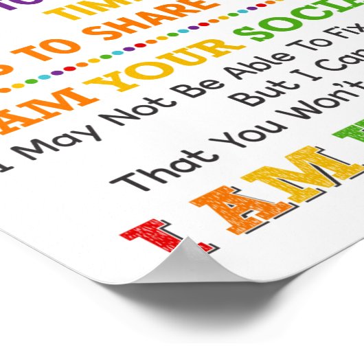 Ik ben je Poster van de Sociale Arbeider op school (Hoek)