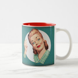 Ik ben je rustig aan aan het beoordelen. tweekleurige koffiemok