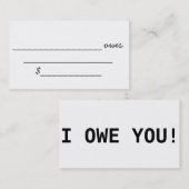 Ik ben je schuldig! kortingskaartje (Voorkant / Achterkant)