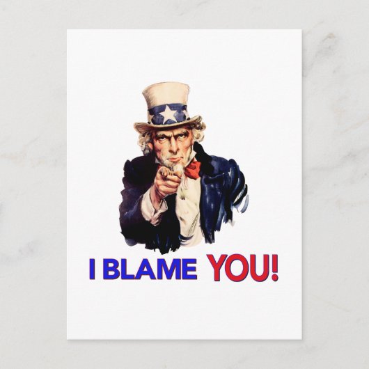 Ik ben je schuldig -  oom Sam Pointing Briefkaart (Voorkant)