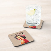 Ik ben je thuis Meisje Vastgoed Retro Meisje Art Bier Onderzetter (Rechterzijde)