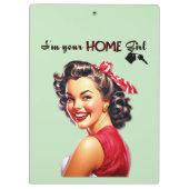 Ik ben je thuis Meisje Vastgoed Retro Meisje Art Klembord (Achterkant)