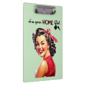 Ik ben je thuis Meisje Vastgoed Retro Meisje Art Klembord (Rechts)