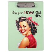 Ik ben je thuis Meisje Vastgoed Retro Meisje Art Klembord (Voorkant)