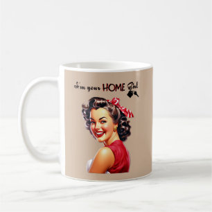 Ik ben je thuis Meisje Vastgoed Retro Meisje Art Koffiemok
