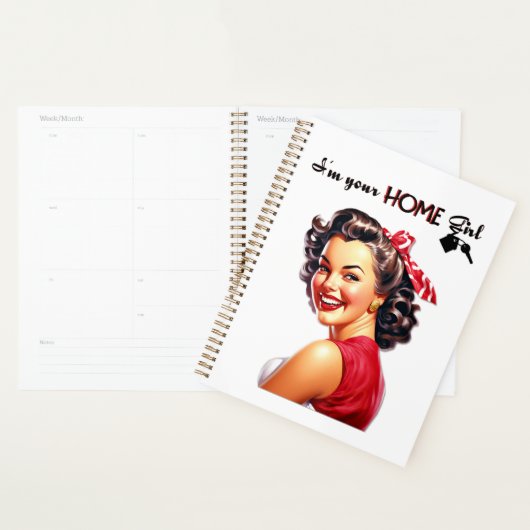Ik ben je thuis Meisje Vastgoed Retro Meisje Art Planner (Display)