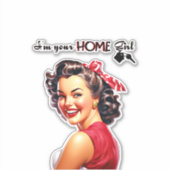 Ik ben je thuis Meisje Vastgoed Retro Meisje Art Sticker (Voorkant)