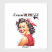 Ik ben je thuis Meisje Vastgoed Retro Meisje Art Sticker (Vel)